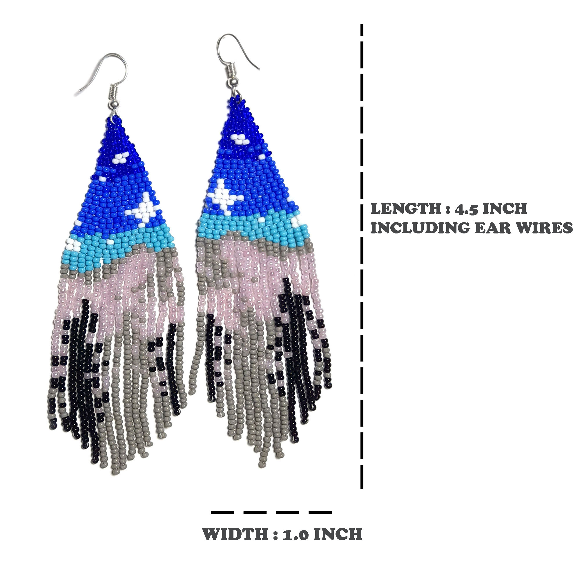 Handmade beaded native american style glass seed bead earrings VH-X9XV ...
