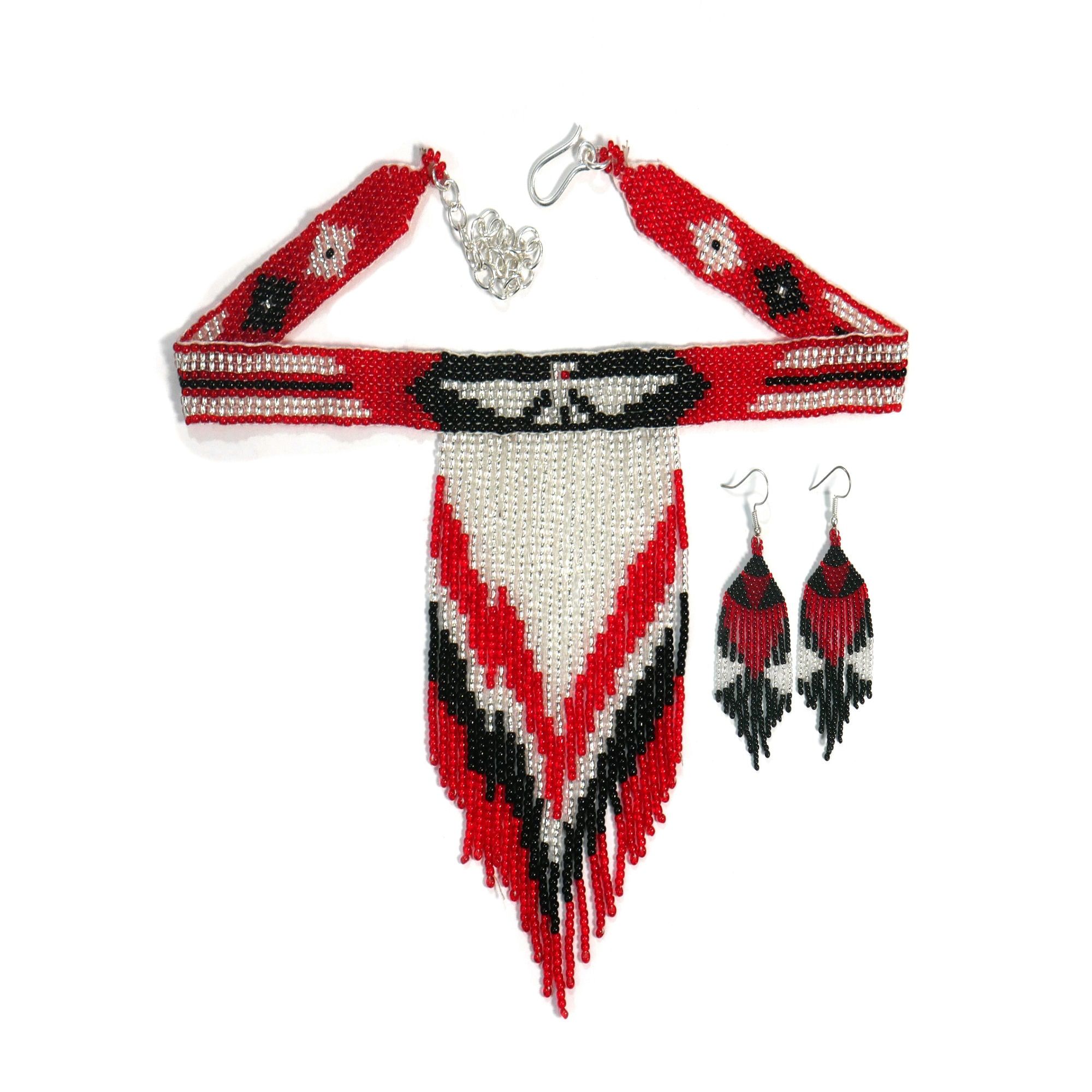 Native American Style Beaded Choker Necklace Set - Buybeaded-Wholesale