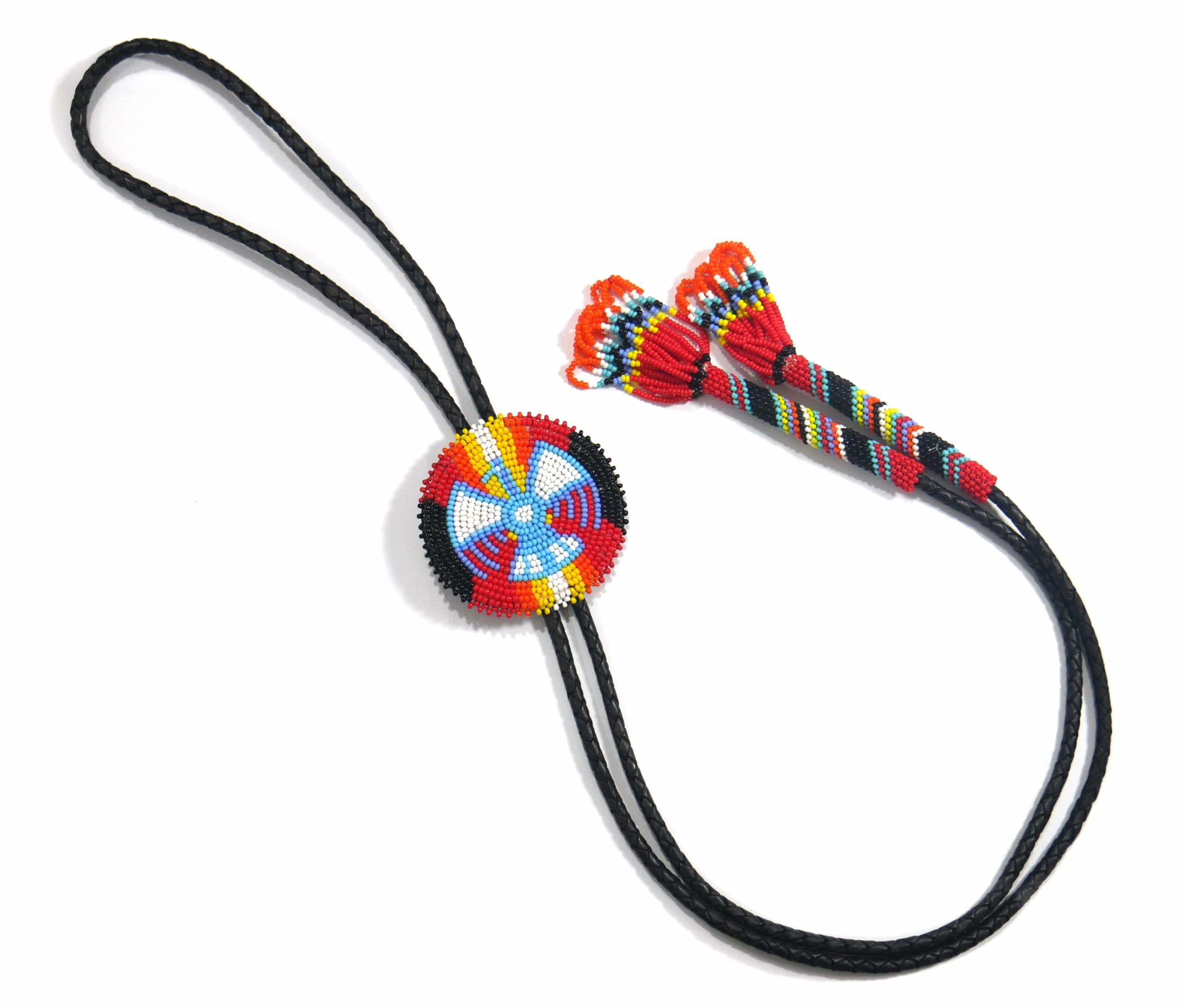 native beaded bolo tie red buybeaded.com