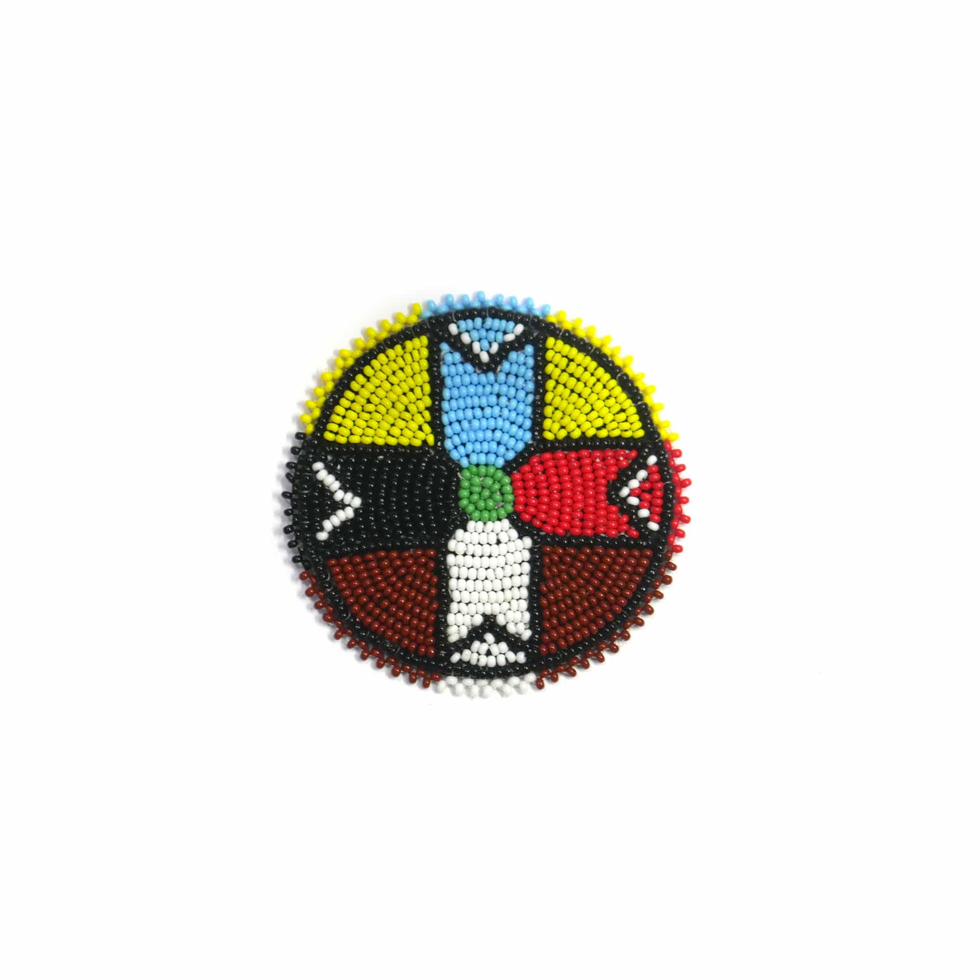 2.5 inch 4 Direction seed bead Rosette beaded patch, medallion, rosette applique