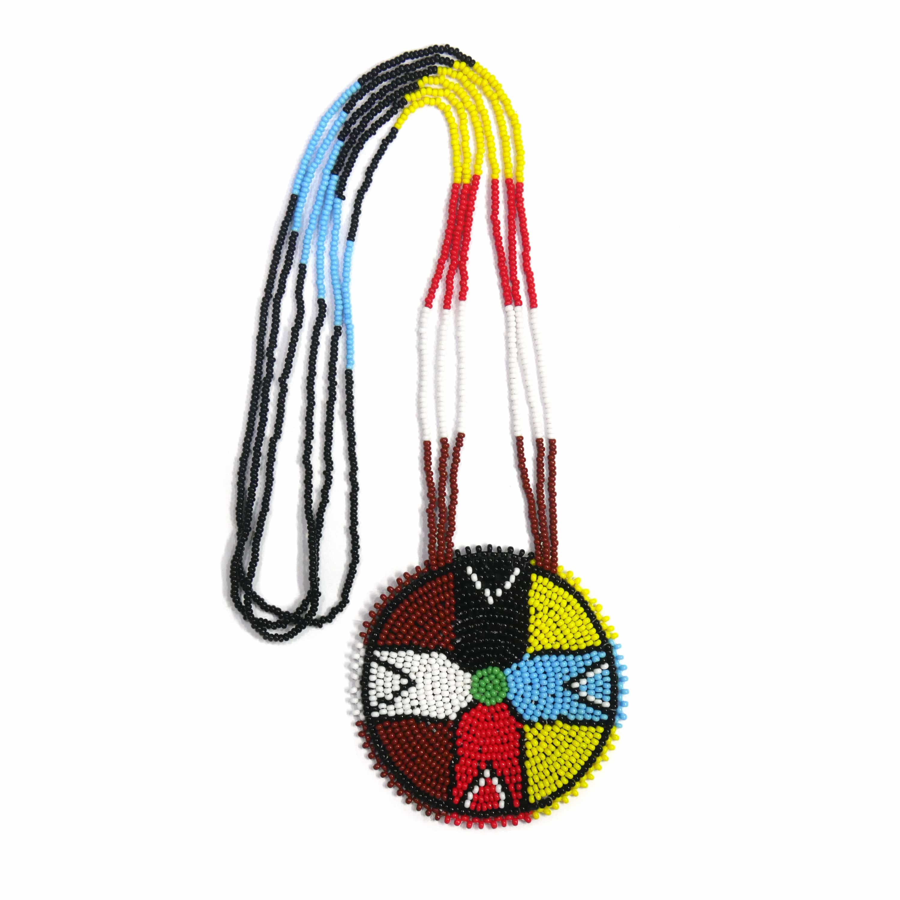 Native American Beaded Medallion Necklace ( 4 Direction )