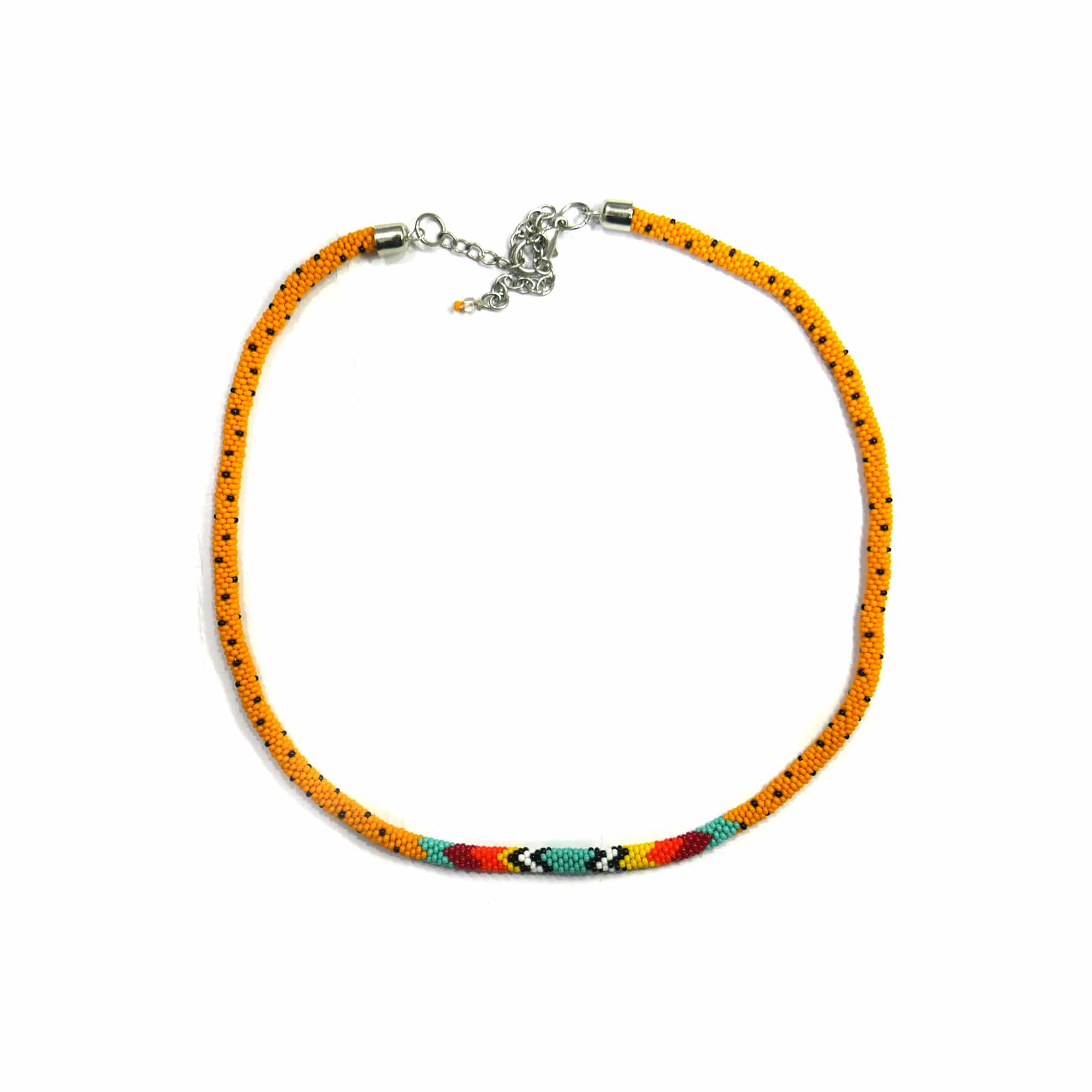 Native American Beaded Crochet Rope Necklace