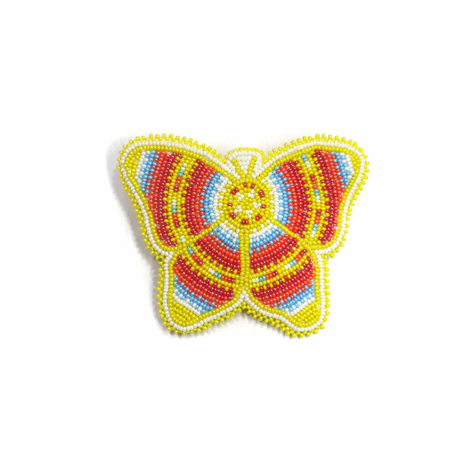 Native American Style Beaded Hair Clip Seed Beads Barrette (Yellow )