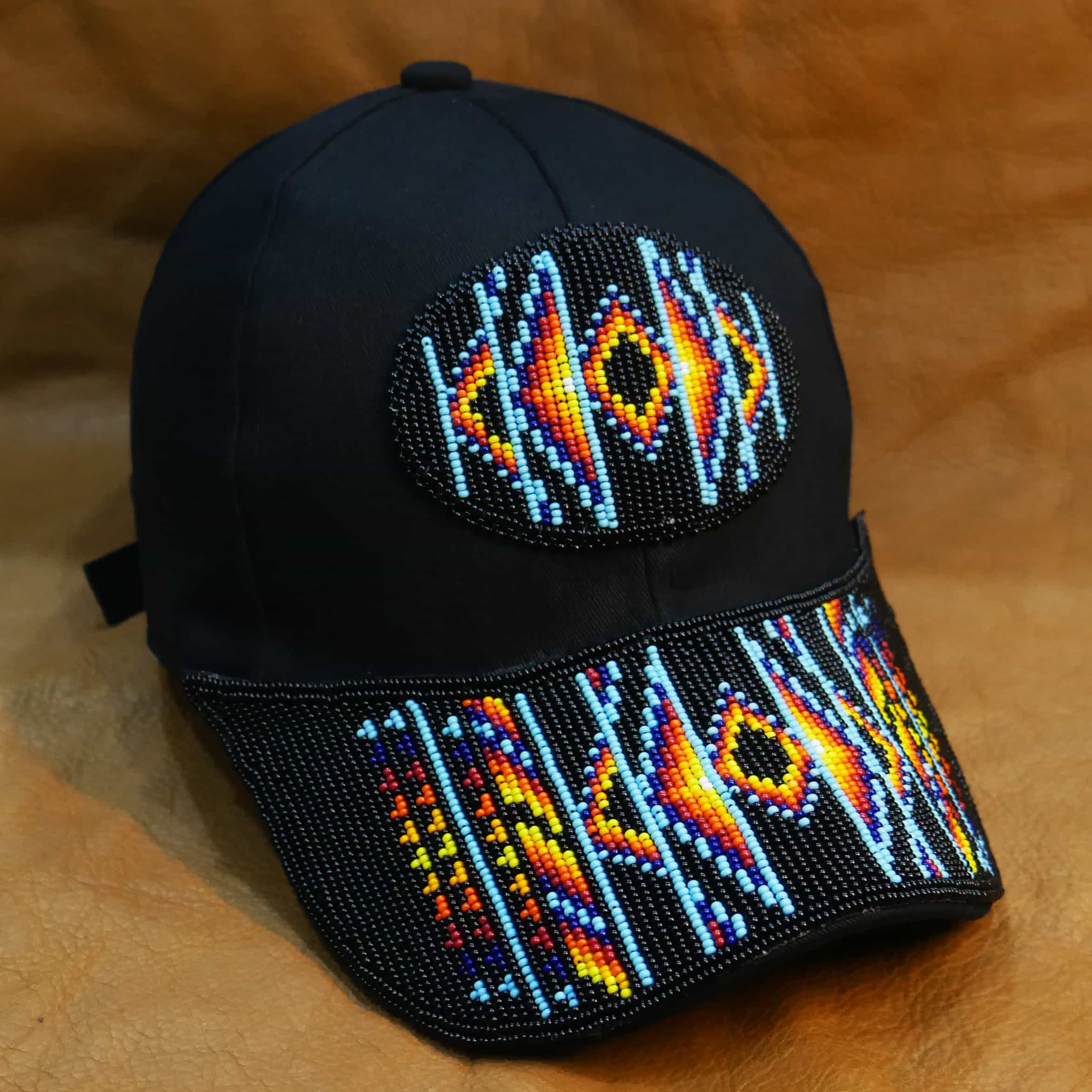 Native American Beaded cap | Beaded Baseball cap| Beaded Hat | Beaded Trucker HAT | Cap for Men | caps for Women (Black )