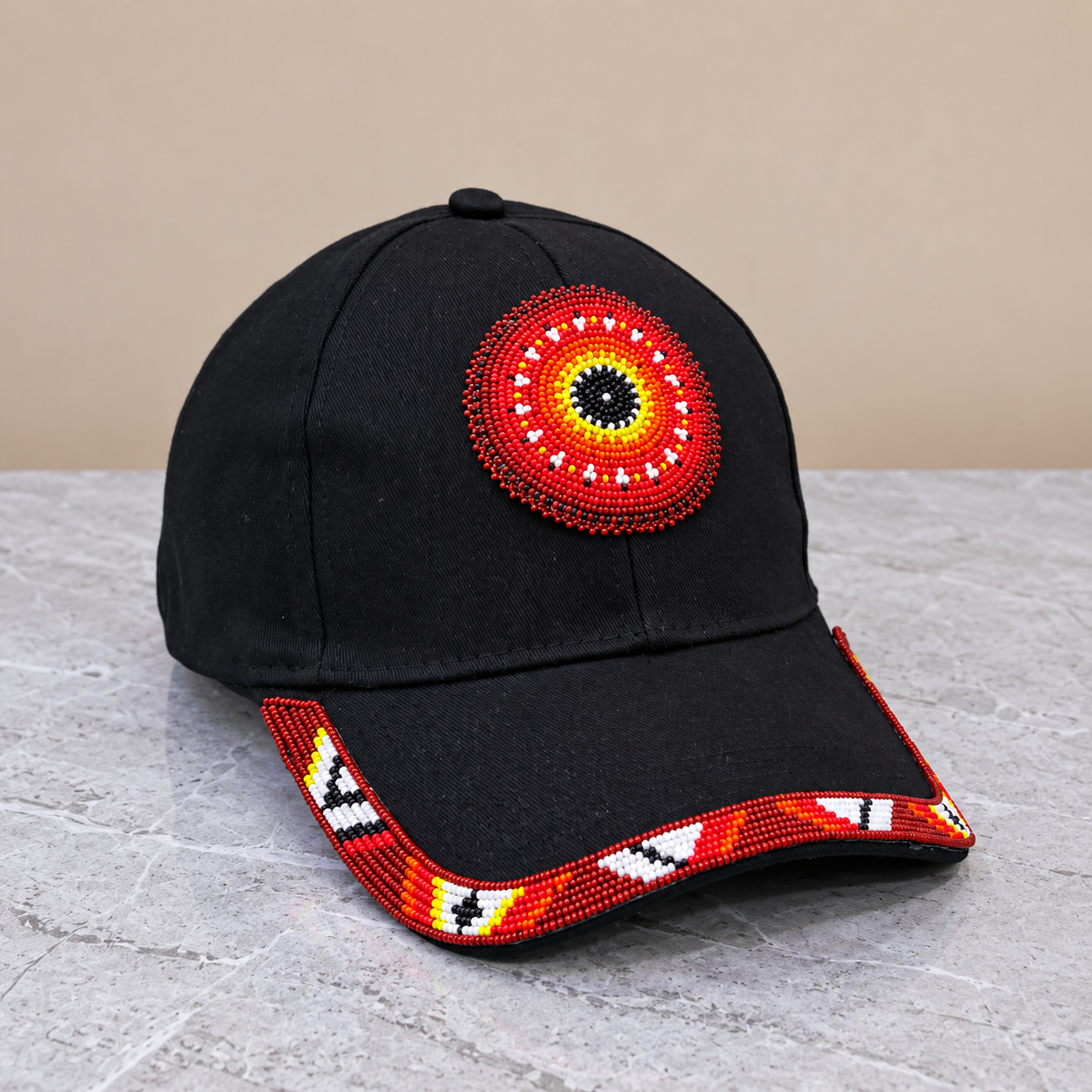 Native American Beaded cap | Beaded Baseball cap| Beaded Hat | Beaded Trucker HAT | Cap for Men | caps for Women Sunburst Star